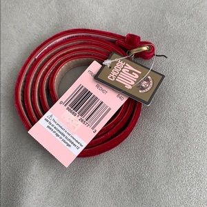Juicy Couture Red Hot Velour Skinny Belt